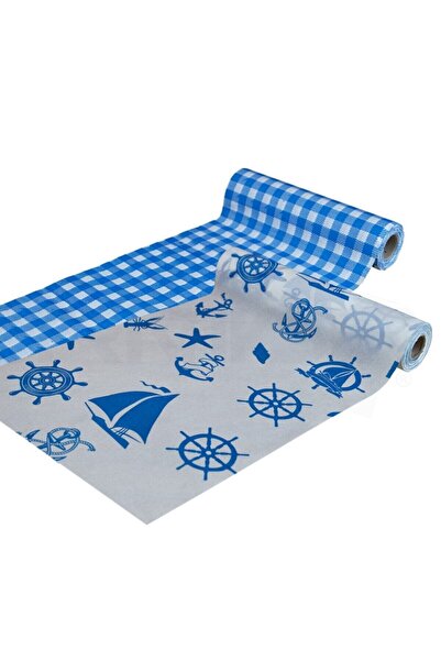 Regron مفرش طاولة وأنشطة للاستعمال مرة واحدة - أزرق بحري - 2 لفة × 20 ورقة (1...