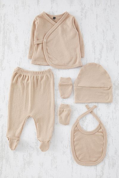 TRENDYOLKIDS Beigefarbenes 5-teiliges Unisex-Krankenhaus-Release-Set – TKDAW25AU00175
