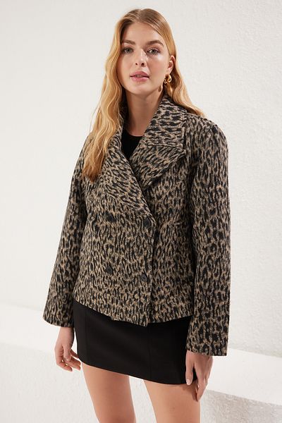 Trendyol Collection Oversize Πολύχρωμο Παλτό - TWOSS25KB00002