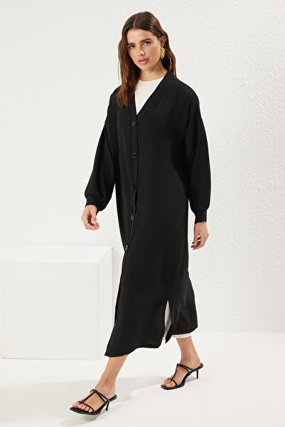 Trendyol Modest Μαύρο καπάκι με κουμπιά & Ferace & Kimono TCTSS25KF00004