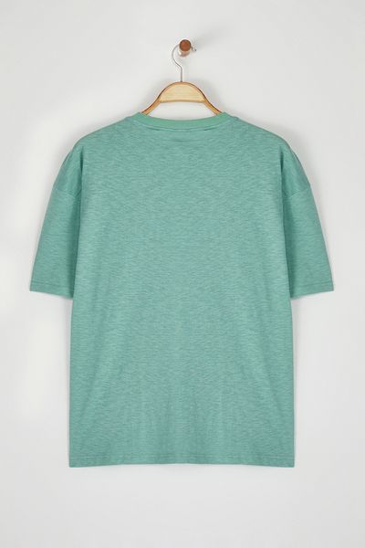 Trendyol Collection Βαμβακερό μπλουζάκι από βαμβακερό κέντημα μέντας - TMNSS25TS00055