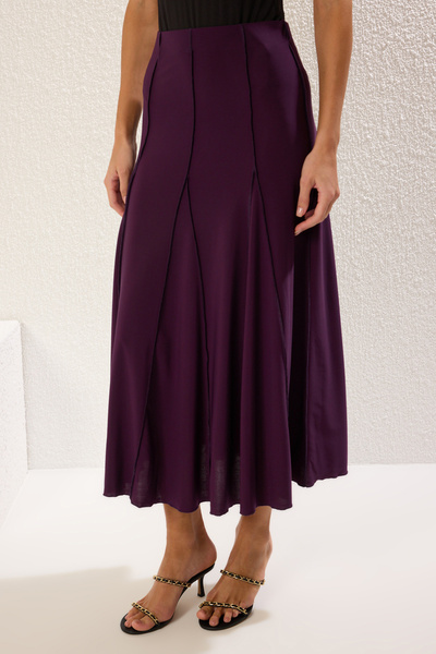 Trendyol Collection Szilva varrás részletes Godeli rugalmas maxi kötött szoknya TWOAW25ET00156