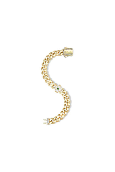 Ema Jewellery Altın Beyaz Çiçek 9mm Bileklik Charm