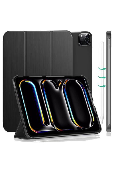 TEKNETSTORE حافظة Apple Ipad Pro 11 بوصة M4 2024 حافظة ذكية قابلة للطي مع وضع السكون