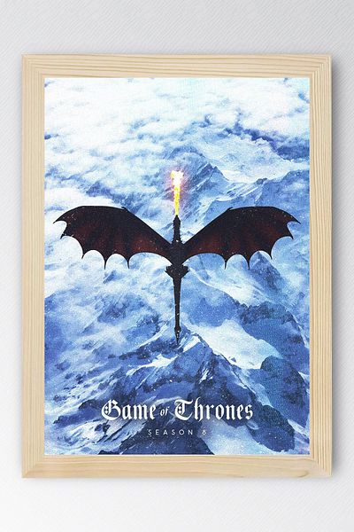 Saturn Game of Thrones Framed Painting - Game of Thrones Dragon Series Poster Painting
