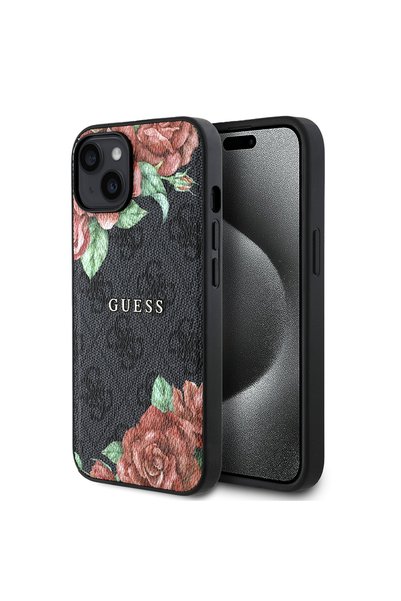 Guess iPhone 14 Kılıf Guess Lisanslı Magsafe Şarj Özellikli Gül Baskılı 4G De...