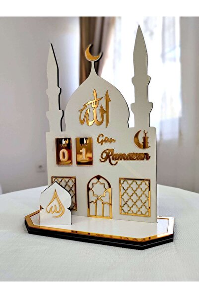Joyygift RAMAZAN GÜN SAYACI AHŞAP MASA ÜSTÜ DEKORATİF AHŞAP & PLEKSİ TAKVİM MASA TAKVİMİ RAMAZAN SAYAÇ