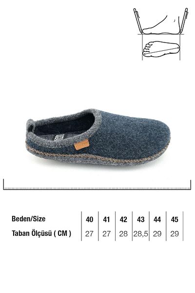 GEZER 13653 Men's Felt Comfortable Silent Sole Lightweight Home Carpet Guest Slippers