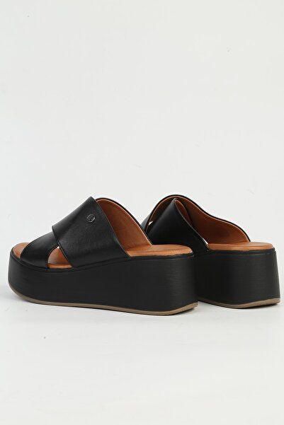 Pierre Cardin Genuine Leather Black Women's Heeled Shoes Pc-54641