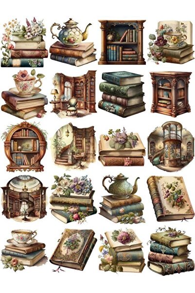 SF SCRAPBOOK KIRTASİYE Set de autocolante transparente cu tematică vintage - ...