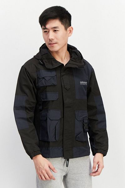 adidas Men Sportswear Fit Long Sleeve Hooded Jacket, Black