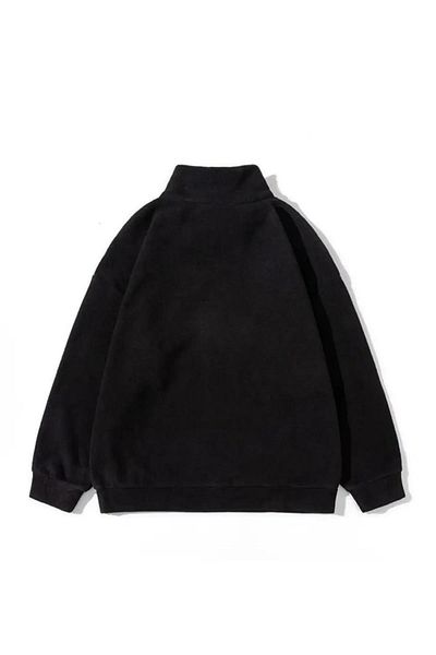 Trendiz Μαύρο φούτερ Unisex με γιακά Fleece 2051