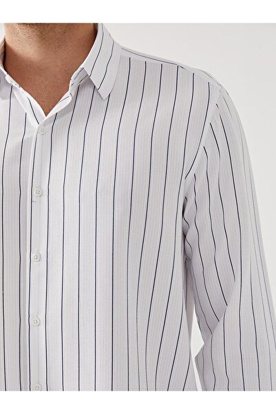 LC Waikiki LCW Vision Slim Fit Uzun Kollu Çizgili Erkek Gömlek