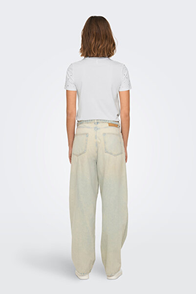 ONLY Tricou alb Onlglobe - Detaliu de piatră, 100% bumbac, gâtul O 15342984