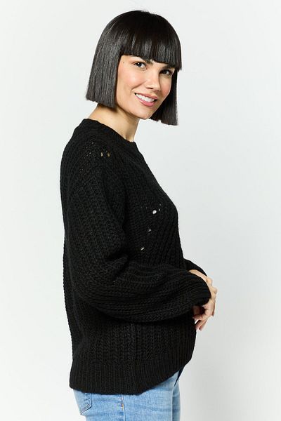 Esprit Women Crew Neck Knitted Sweater, Black