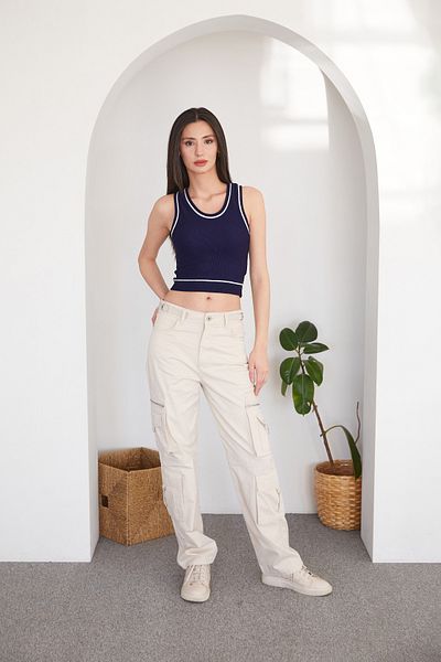 Fulla Moda Ribbed U-Neck Bodysuit