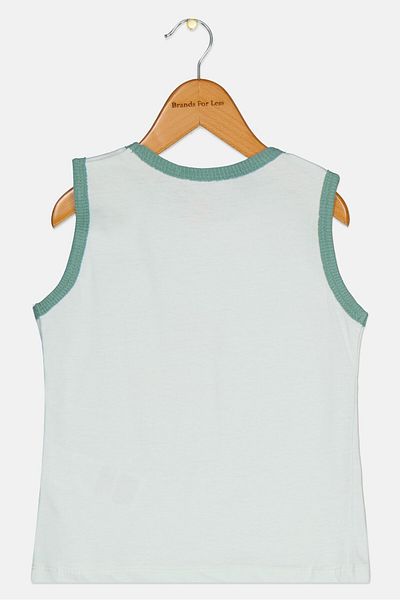 Cool Club Toddlers Boy Sleeveless Graphic Print Top, Sage Green Combo