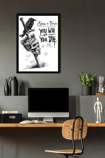 Saturn Game of Thrones Framed Painting - Game of Thrones You Win or You Die Painting