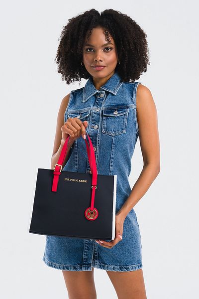 U.S. Polo Assn. Geantă de umăr pentru femei albastru-marin-roșu Us25252