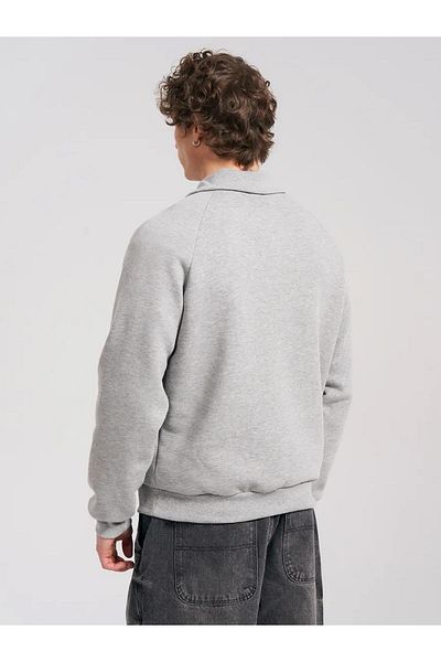 Trendiz Φούτερ Unisex Grey Melange με μισό φερμουάρ με όρθιο γιακά - 2052