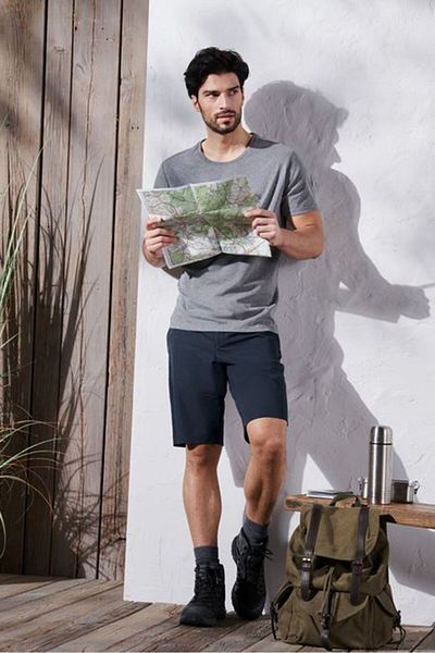Tchibo Men Regular Fit Solid Basic Short, Blue