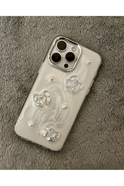 HYPERSOFT Iphone 15 Pro Max (6.7 inç) Uyumlu Simli Kabartma Figürlü Parlak Ep...