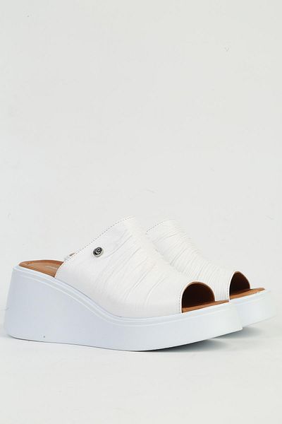 Pierre Cardin Genuine Leather White Women's Slippers Pc-54610