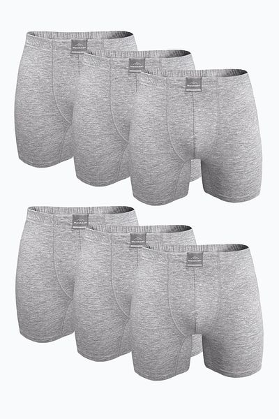 Malabadi Ανδρικό γκρι 6 τεμαχίων Premium Collection Modal Long Boxer 6M250