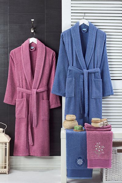 Mira Home طقم روب حمام عائلي مكون من 4 قطع، طقم مناشف حمام للرجال والنساء