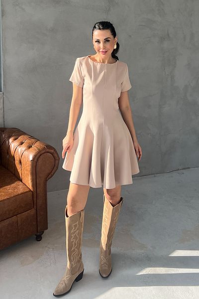 Seda Yalçın Atelier Beige Coco Flounce Short Dress