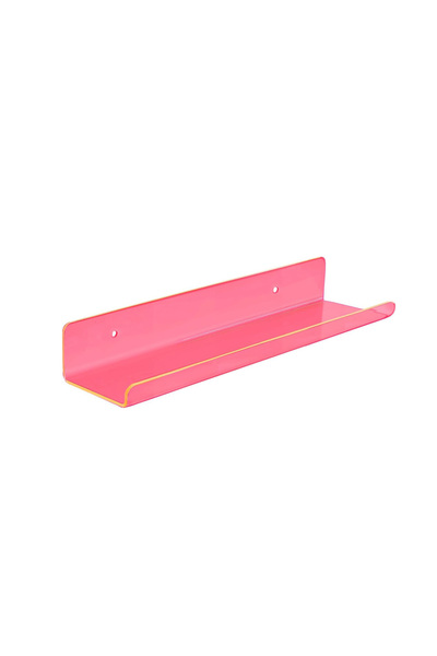 Trend Pleksi Transparan Neon Pembe Duvar Raf (50cm x 10cm)