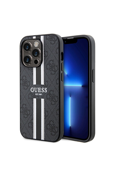 Guess iPhone 14 Pro Max Uyumlu Kılıf Lisanslı Magsafe Şarj Özellikli 4G Şerit...