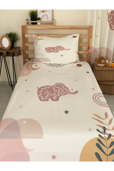 milbaygrup طقم بيكيه مفرد مطبوع ومزخرف للأطفال والرضع مقاس 160x220 سم