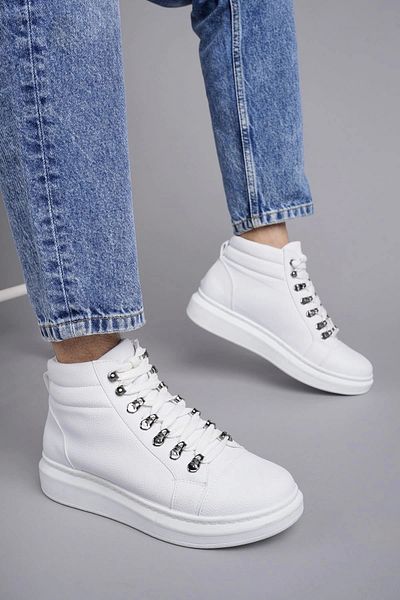 SALWO Tb206 Ottawa Lace-up Skin Ανδρικά καθημερινά αθλητικά μποτάκια Bt - Λευκό