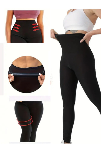 Momslab Colanți corset pentru femei cu efect în 4 piese pentru zona abdominală, burtă, șold și picior