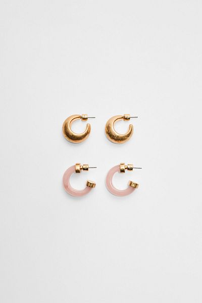 Stradivarius Set of 2 contrast hoop earrings
