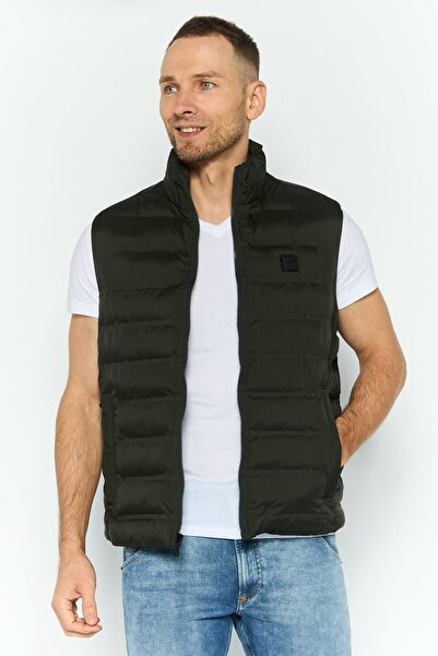 Michael Kors Men Quilted Puffer Jacket Vest, Dark Olive