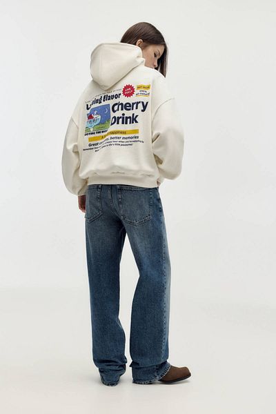 Pull & Bear Cherry graphic hoodie