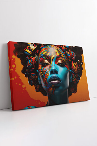 KOSS Dijital Pictură decorativă pe pânză cu portret de femeie africană de cul...