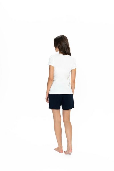 U.S. Polo Assn. U.S. Polo Assn. Women's Crew Neck Ecru Shorts Suit 025Wsun.2Z.Et0.Agr.0.Ou.0.P.3.Kmib