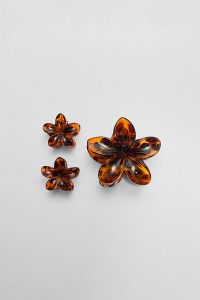 Stradivarius Set of 3 floral hair clips