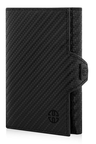 Trusador Toscana Carbon Card Holder Genuine Leather Wallet Unisex Rfid Protected Men Women Mini Wallet Gift