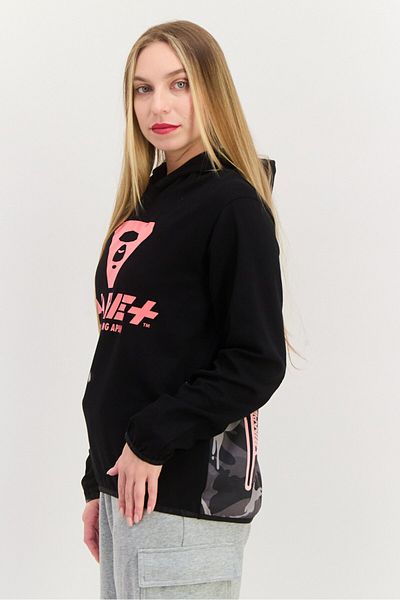 Aape By A Bathing Ape Women Graphic Print Hooded Sweatshirts, Black