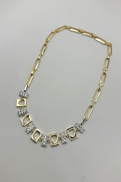 DEMOKAN Kadın Kolye Vip Seri Elips Birleşme Zincir Kalp Baskı Plaka Kararmaz ...