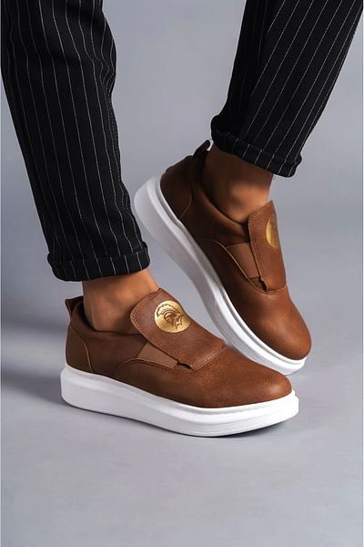 SALWO Tb161 Hippo Laceless Skin Ανδρικά παπούτσια casual sneaker Cbt - Tan