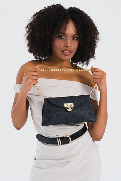 U.S. Polo Assn. Geantă neagră de umăr pentru femei Us25168