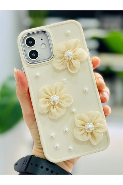 Go Aksesuar حافظة سيليكون مرنة متوافقة مع هاتف Iphone 12 و12 Pro مع لعبة تصميم زهرة التول