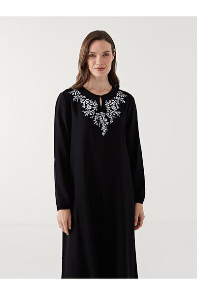 LC Waikiki Γυναικείο φλοράλ φόρεμα LCW Grace Crew Neck