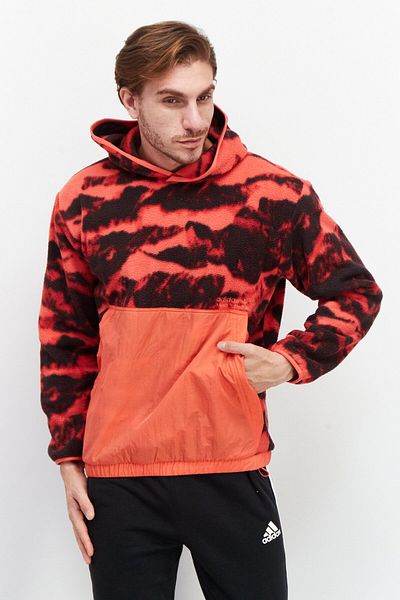 adidas Men Sportswear Fit Embroidered Logo Hoodie, Pink