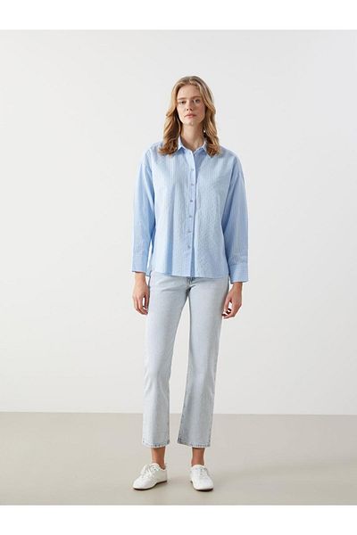 LC Waikiki Cămașă oversize pentru femei LCW Vision cu dungi